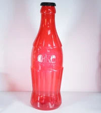Large 22.75” Red Plastic Coca Cola Coke Bottle Piggy Bank
