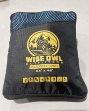 Mądra sowa Outfitters Ręcznik kempingowy z mikrofibry 24x48 niebieski lekki z torbą