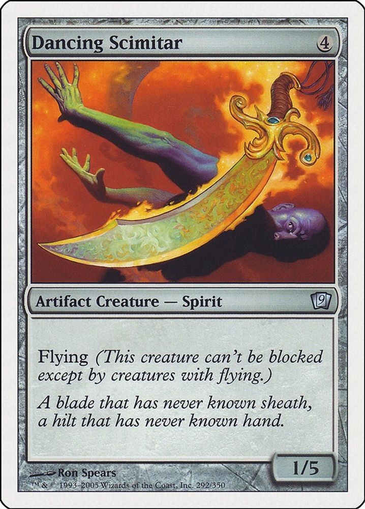 2005 Magic: The Gathering: 9ED Dancing Scimitar (#292, Uncommon, Lightly Played)