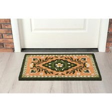 Green Outdoor Coir Doormat 18" x 30", Decorative Non-Slip Entrance Door Mat