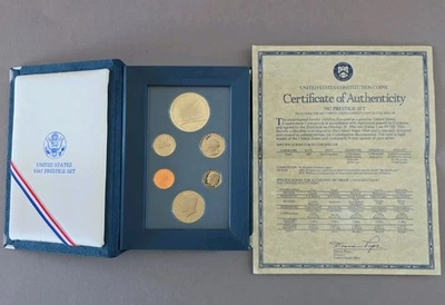 USA 1987 Prestige Set United States mit 1 Dollar Constitution 900 Silber Mint - Bild 1 von 4