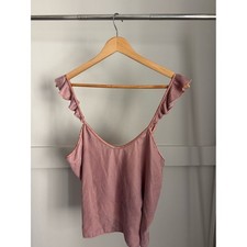 Victoria's Secret Satin Ruffle Strap Cami - Dusty Pink