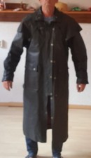 Motorradledermantel, schwarz, Größe L