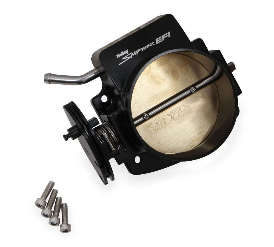 Cuerpo de acelerador Holley 860004-1, One 92 mm francotirador EFI acabado negro aluminio rendimiento Foto 3 de 4