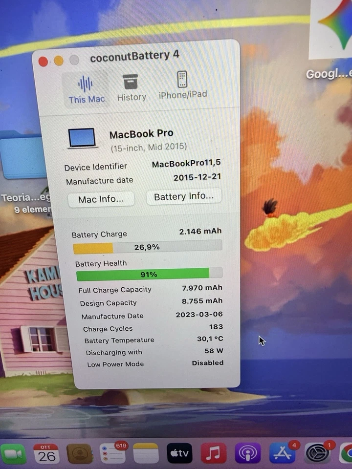 Apple MacBook Pro 15" 2015 · i7 · 16GB · 500GB, foto 3 di 5
