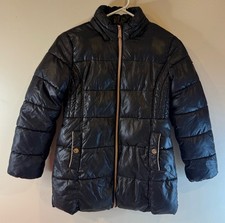 Michael Kors Girls Puffer Jacket Sz 10-12 Black Hooded