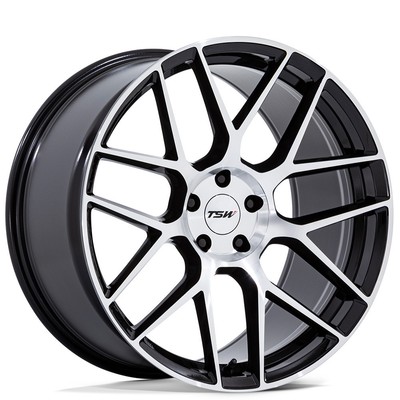 17x8'' TSW Wheels TW002 Lasarthe Gloss Black Machined Flow Formed Rims