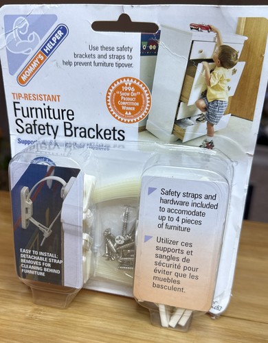 4 Set Furniture Wall Anchor Safety Straps Baby Proofing 8 Straps - 16 Brackets - Picture 2 of 21
