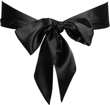Wedding Satin Sash Belt Black Ribbon Long Sash Robe Replacement Accessories