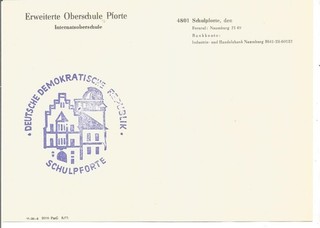 DDR Briefkopf Internatsoberschule EOS Pforte Schulpforte (DDR Eliteinternat)