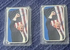 (2) 1 TROY OZ .999 FINE SILVER COLORIZED TRUMP FIGHT BARS