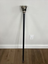 Skull Handle Walking Stick Black Silver/Metal Goth Cane. 36 . Halloween
