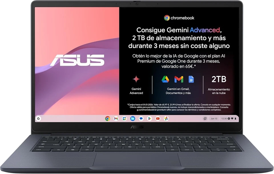 ASUS Chromebook CX1405CKA 14" FHD Celeron N4500 4GB RAM 64GB eMMC ChromeOS - Imagen 2 de 4