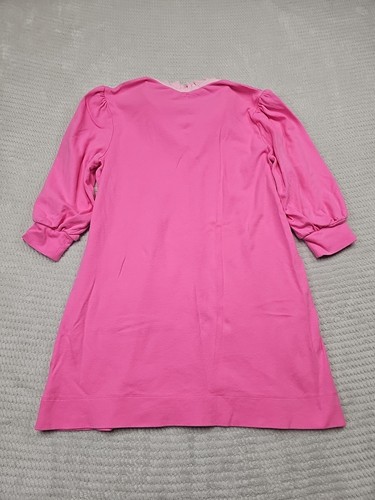 Crown & Ivy Dress Womens Large Pink Shirt Dress Ruffled Neck Puff Sleeve - Picture 7 of 8