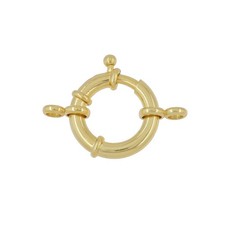 Gold Plated Sterling Silver Necklace Jumbo Spring Bolt Ring Clasp 17mm 97719