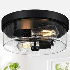 Black Flush Mount Ceiling Light Fixtures 2-Light Ceiling Mount Farmhouse Hallway