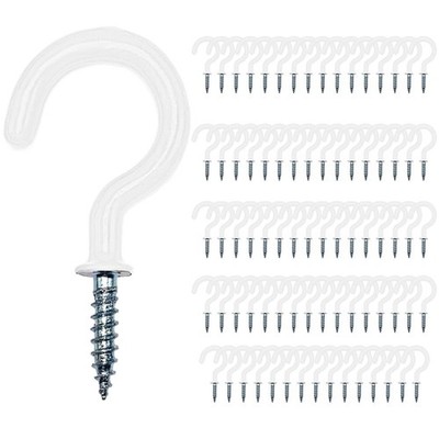 80PCS Ceiling Hooks for Hanging Plants and Cup,Screw in Hooks with Vinyl Coat...