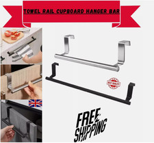 Towel Rail Cupboard Hanger Bar Over Door Kitchen Rack Bathroom Tea HookHolder UK