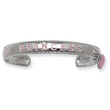 Princess Silver Baby Bangle Solid Sterling Silver 925 Christening Gift