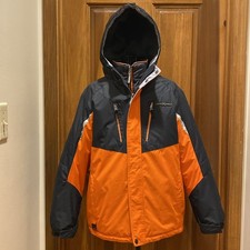 ZeroXposure Boys Size 14/16 2-in-1 Winter Coat Jacket Orange Black -Flaws