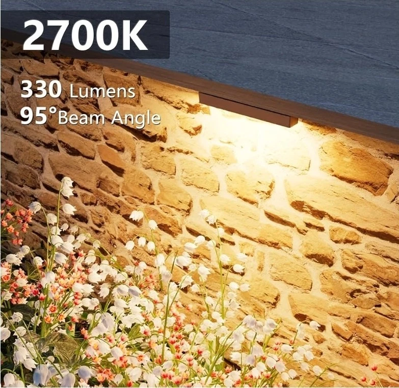 Pacote com 12 luzes de parede de retenção de 7 polegadas, 5W 2700K luz LED branca macia paisagem dura - Imagem 2 de 4