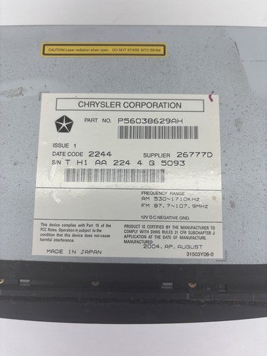 2005 Chrysler Town & Country Radio P56038629AH - Bild 2 von 3