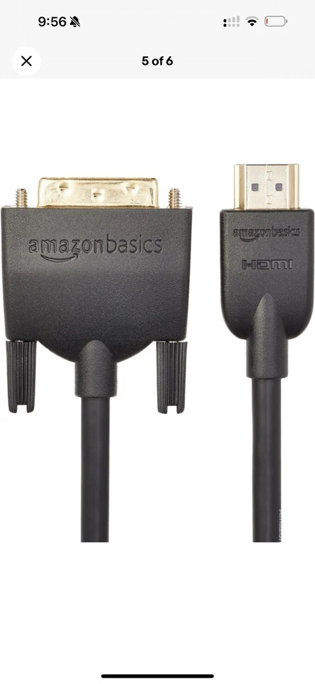 Amazon Basics HDMI to DVI Adapter Cable, Black, 6 Feet - Image 3 of 4