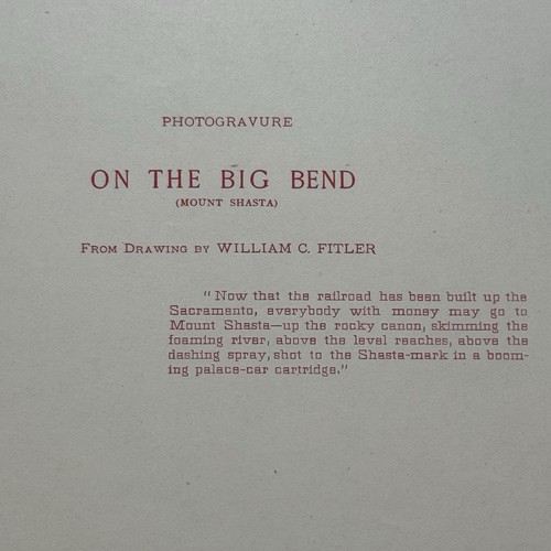 1888 Photogravure “On The Big Bend (Mount Shasta)” By William Fitler, California - Picture 6 of 6