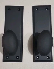 New Open Box New York Long Plate  Homestead Knob Matte Black Nostalgic Warehouse