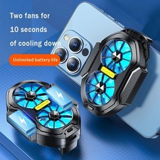 Dual Fan Rechargeable Phone Cooler   Portable Gaming Cooler - For iPhone Android