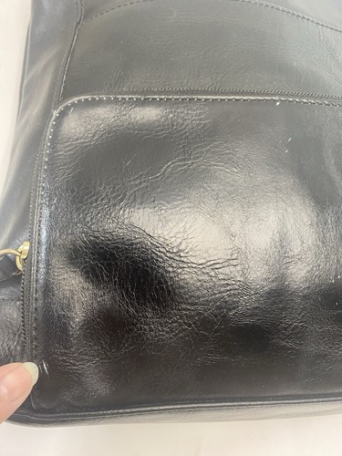 Vintage Umhängetasche Tignanello schwarz Echtleder Crossbody mit Organizer - Bild 19 von 24