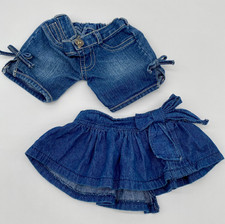 S 2 Build A Bear Workshop Blue Denim Skirt Shorts Style Y2K Separates Mix Match