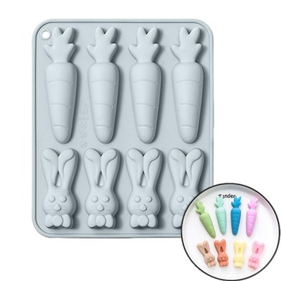 Silicone Easter Bunny Fondant Baking Mold Tool Cute Carrot Cake DIY Rabbit Mould
