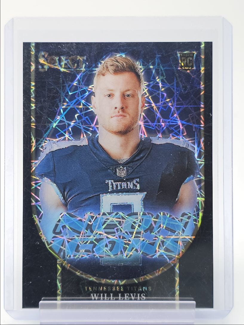 WILL LEVIS 2023 SELECT NEON ICONS ROOKIE BLACK PRIZM TITANS RC 1/1 Q0234