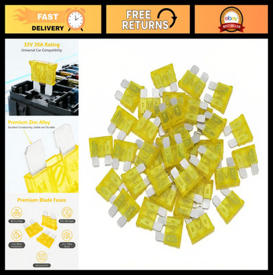 80Pcs 20 Amp Blade Fuses for Car, RV, Truck, SUV, Motorcycle, Boat - Standard Fu