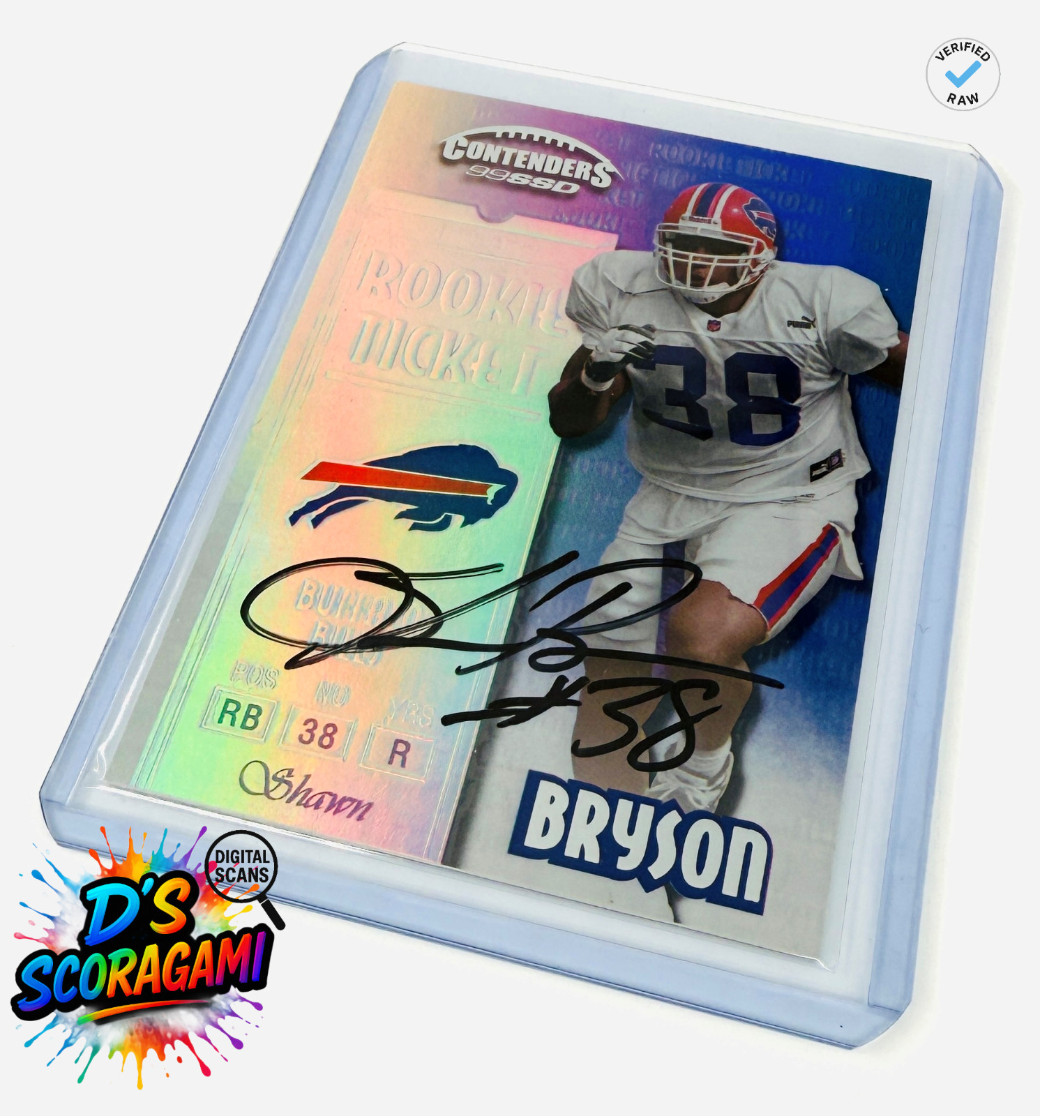1999 Playoff Contenders Rookie Ticket SSD  Shawn Bryson Autograph RC#169 Bills