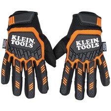 Klein Tools Work Gloves, Heavy-Duty Suede Palm Gloves, TPR Impact Resistant, ...
