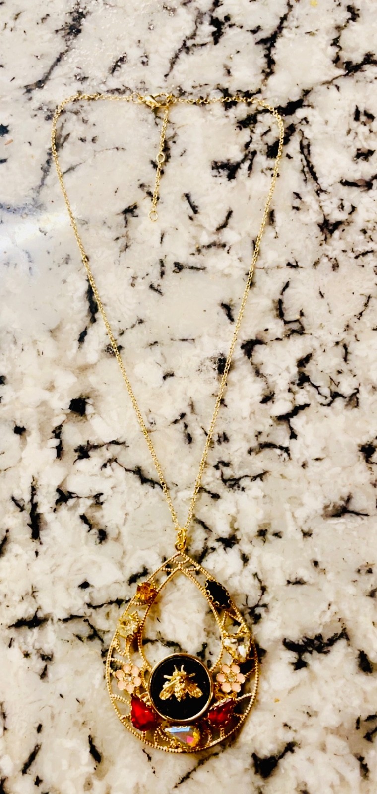 Adorable Repurposed Gucci Bee button Crystals fig… - image 3