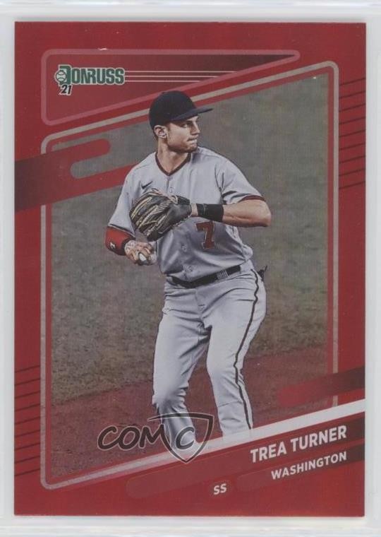2021 Panini Donruss Holo Red Trea Turner #93 0y59