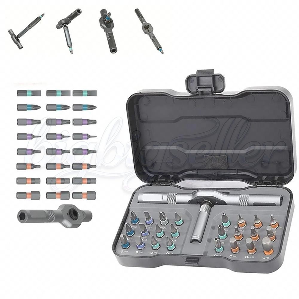 25PCS 24 in 1 Magnetic Screwdriver Head Set PC Phone Electronics Repair Tool Kit