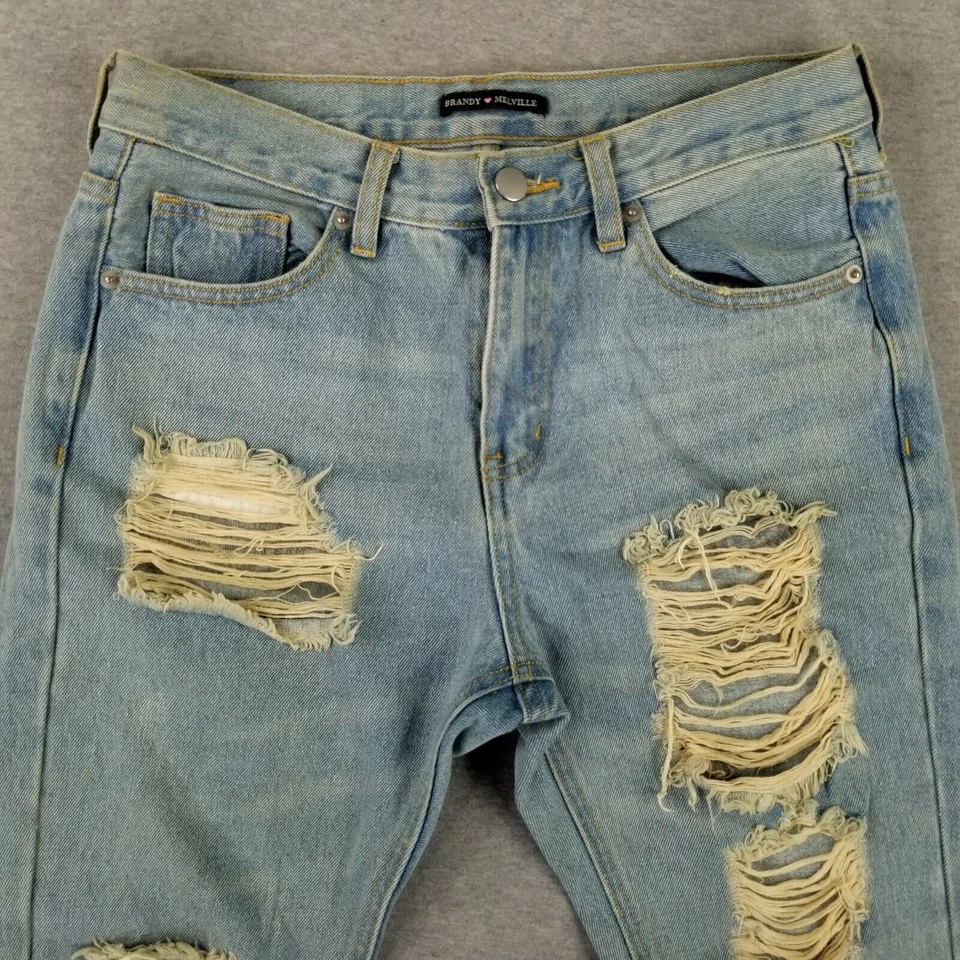 Винтажные маленькие джинсы Brandy Melville размер S бойфренд ретро состаренные 2000-е - Изображение 4 из 4