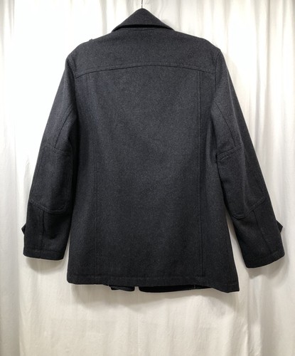Perry Ellis Wool Peacoat Coat Double Breasted Jacket Charcoal Gray Mens Small - Picture 6 of 20