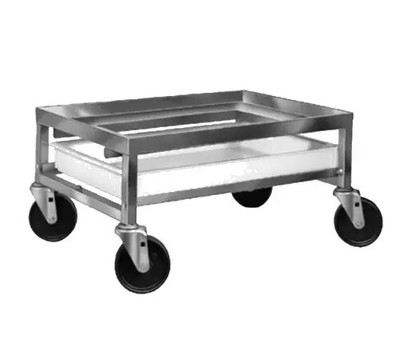 Channel Manufacturing Poultry Crate Dolly w/Drip Pan. Aluminum, 23''Wx28''Dx13''H