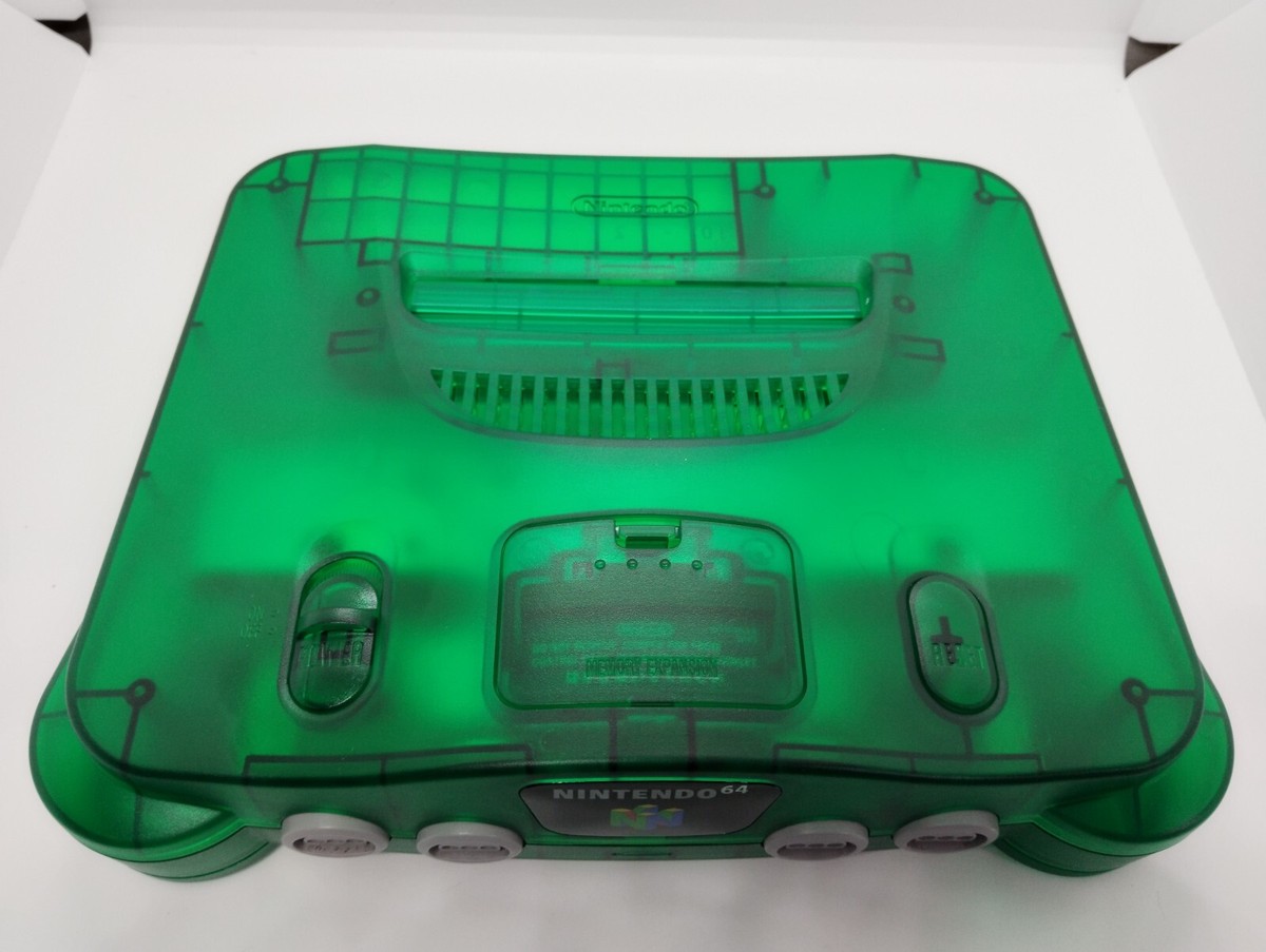 Green Nintendo 64 CUSTOM COLOR Shell Console with Cables Cords N64