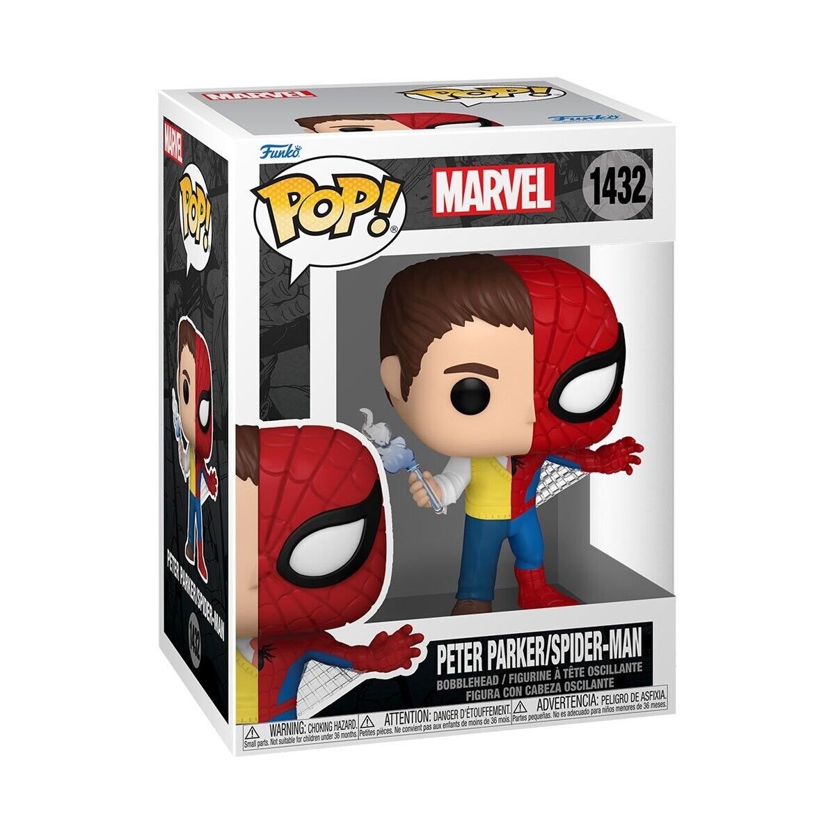 Marvel Comics Split Peter Parker/Spider-Man POP Vinyl Figure Marvel Comics Split Peter Parker/Spider-Man POP Vinyl Figure