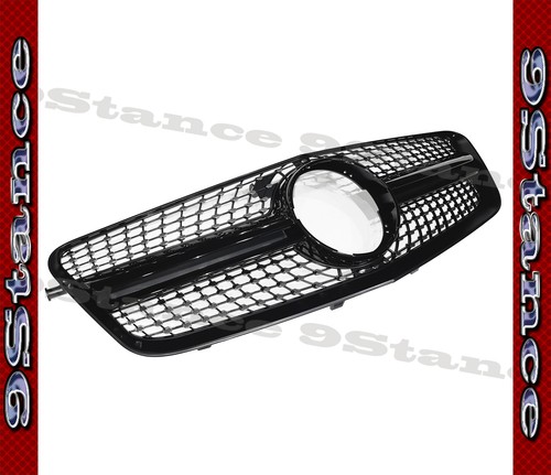 CHROME DIAMOND GLOSS BLACK FRONT FRAME GRILLE FOR 10-13 M-BZ W212 SEDAN WAGON - Bild 3 von 3