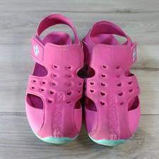 Skechers Sandal Girls US 2 Pink Side Wave heart Bliss Hook And Loop Closure