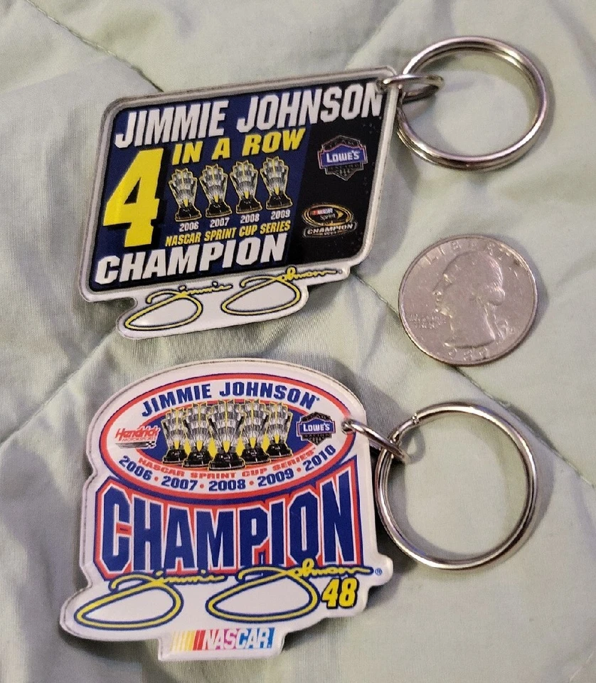 JIMMIE JOHNSON 4 & 5 championships in a row commerative keychains. L 145 - Image 4 of 4