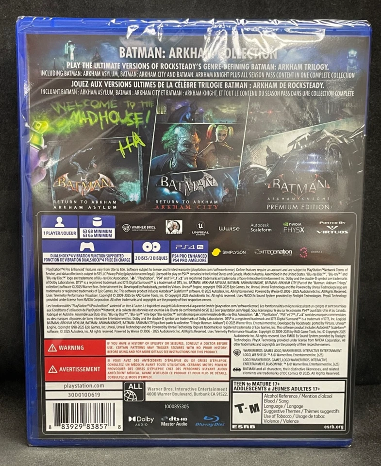 Batman: Arkham Collection (Playstation 4 / PS4) BRAND NEW - Image 2 of 2