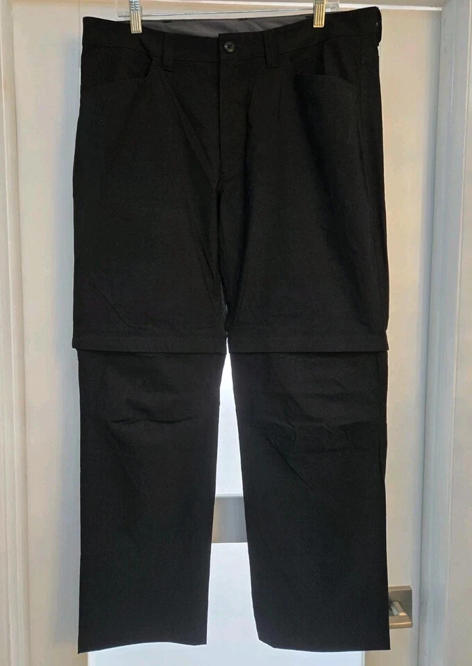 Eddie Bauer Convertible Tech Pants Shorts Performance Stretch Hiking 38x30 Black